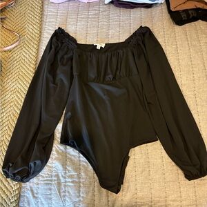 Black Off-Shoulder Bodysuit